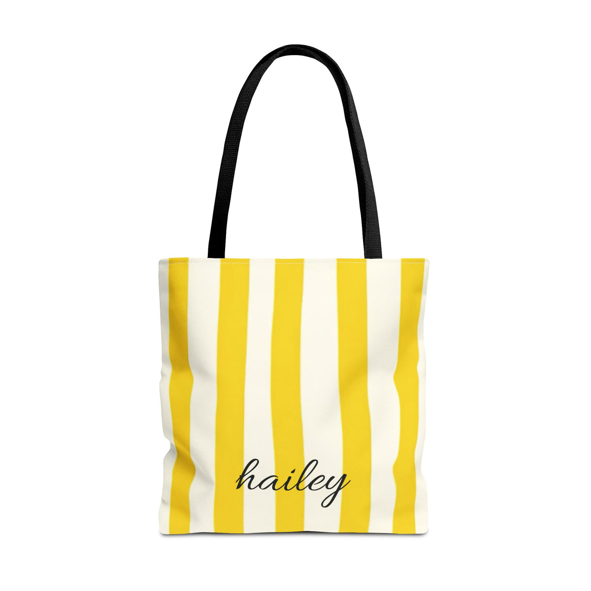 Personalized Yellow & white Striped Tote Bag (AOP)