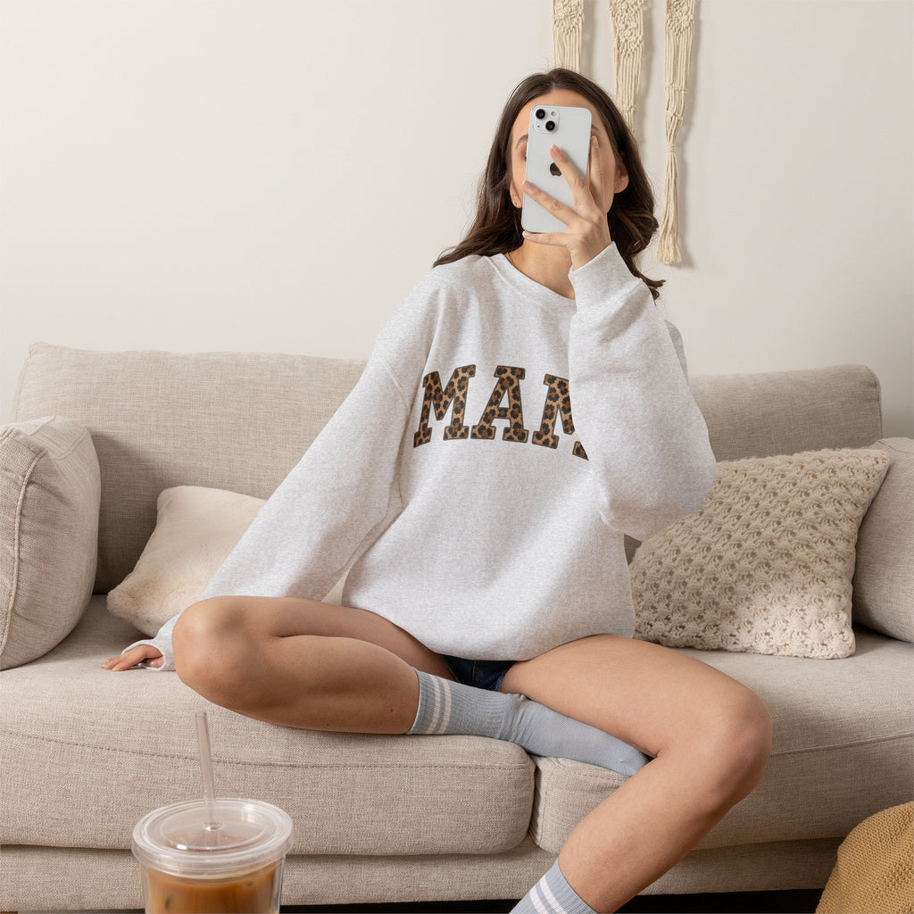 MAMA Leopard Print Sweatshirt
