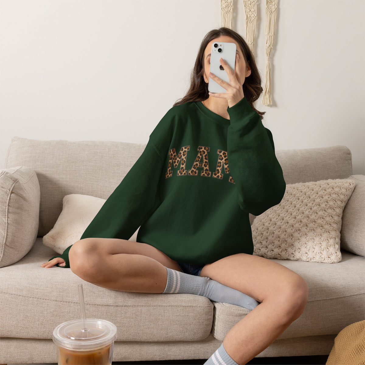 MAMA Leopard Print Sweatshirt