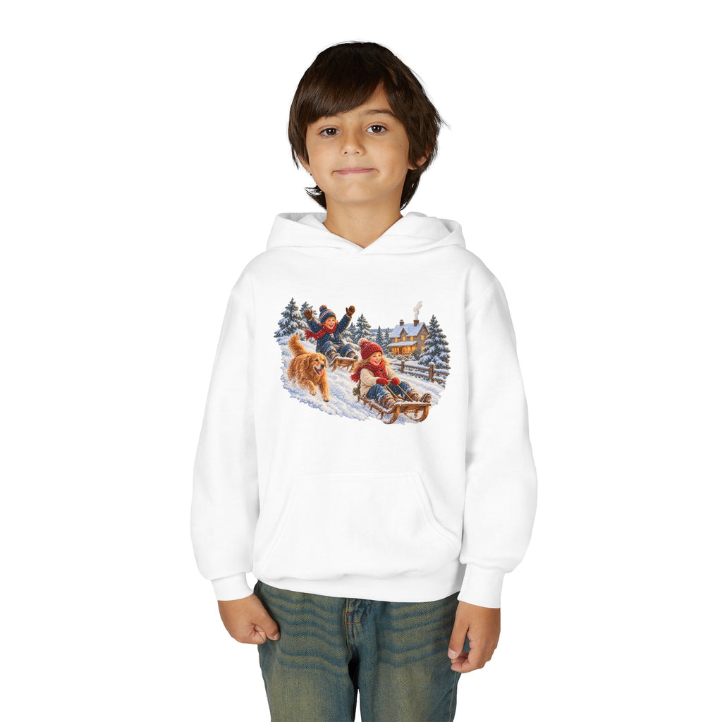 Vintage Christmas Sledding Hoddie