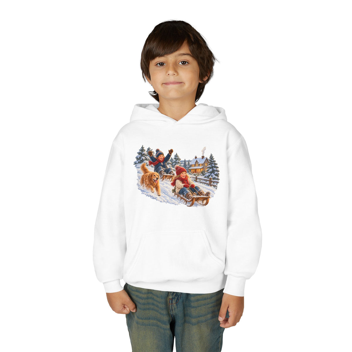 Vintage Christmas Sledding Hoddie