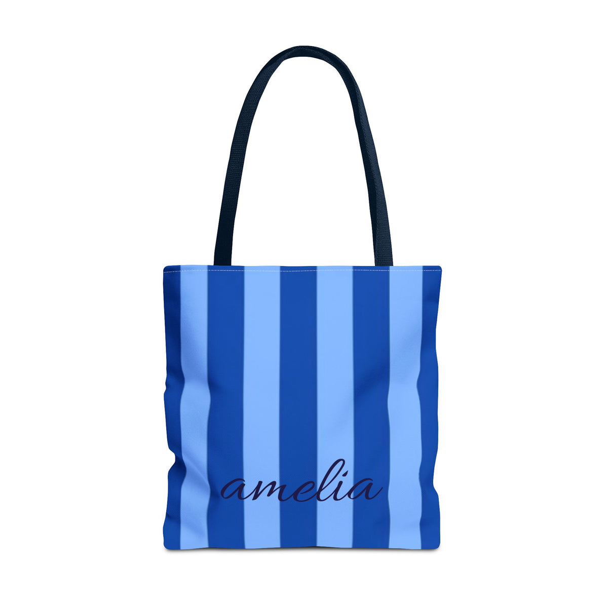 Personalized Blue Striped Tote Bag (AOP)