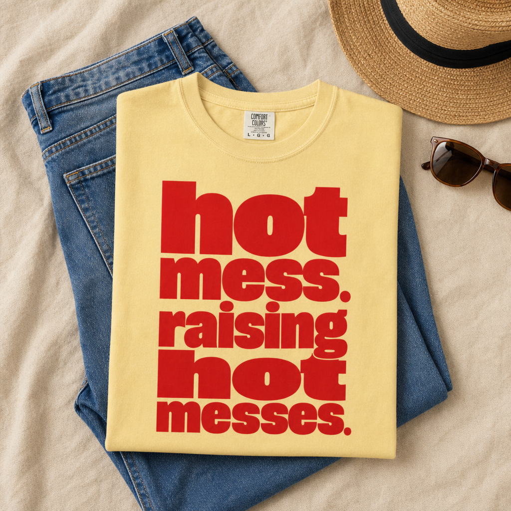 Funny Mom Shirt, Hot Mess Mom T-Shirt, Raising Hot Messes Shirt, Sarcastic Mom Gift, Motherhood Humor Tee, Mother's day gift