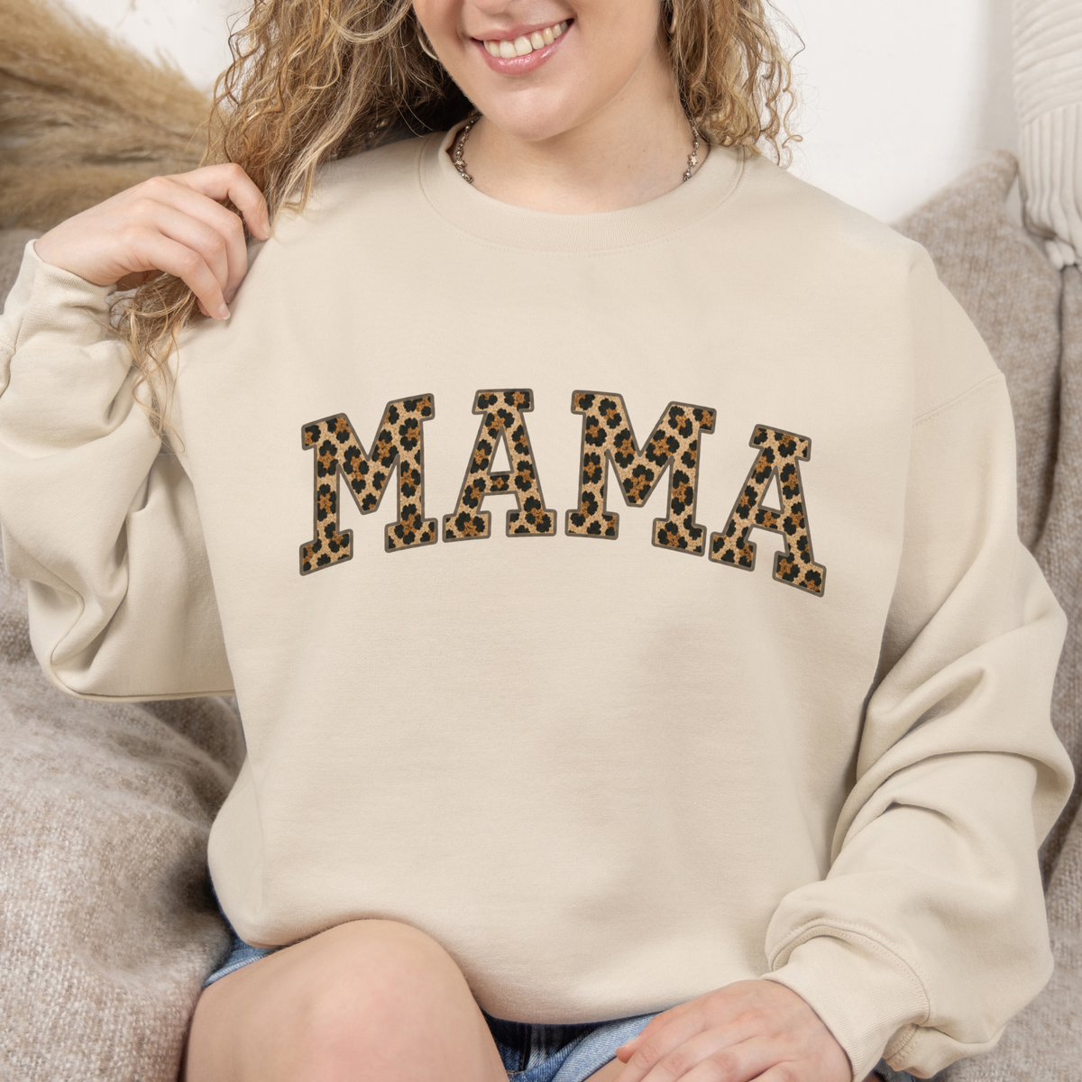 MAMA Leopard Print Sweatshirt