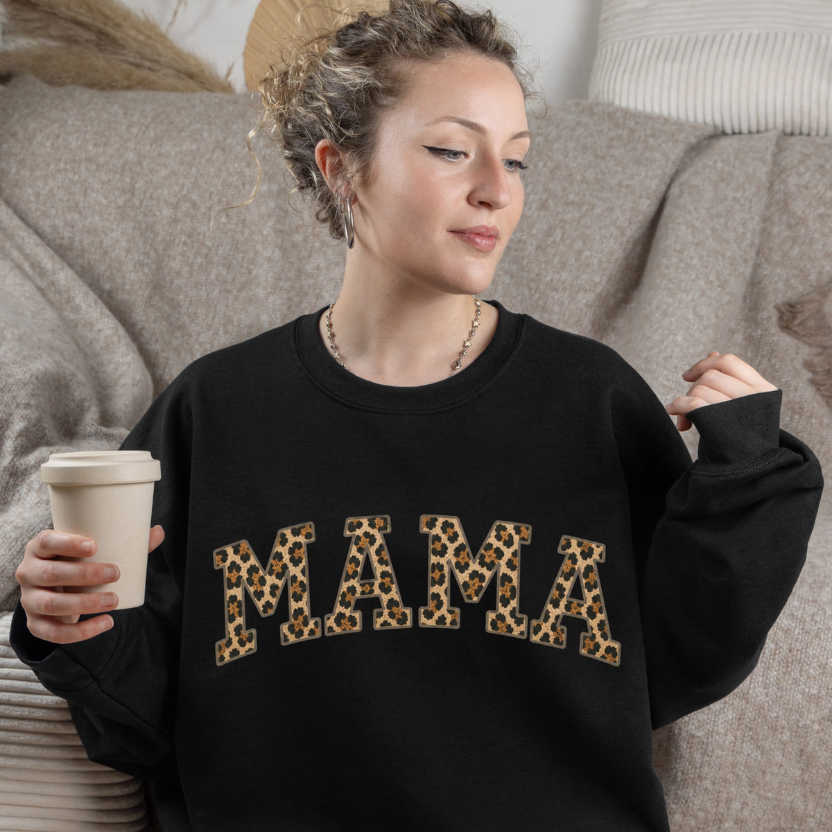 MAMA Leopard Print Sweatshirt