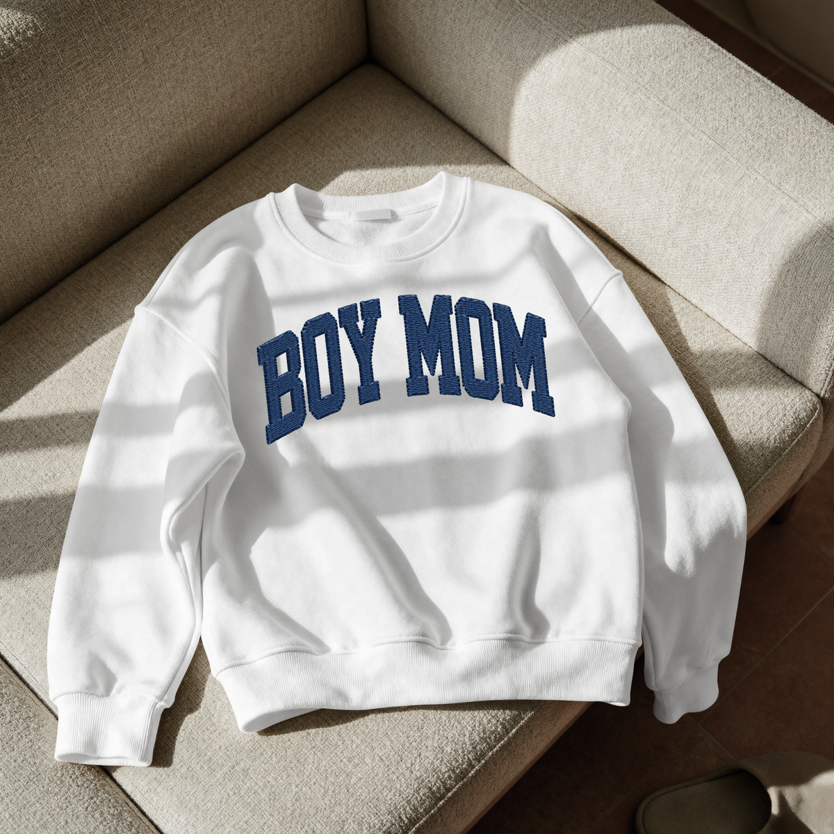 Boy Mom Sweatshirt | Embroidered Boy Mom Crewneck