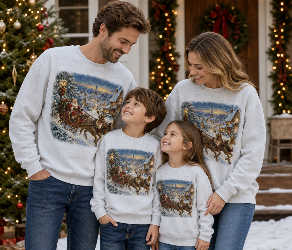 Vintage Santa Sleigh Christmas Sweatshirt