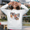 Vintage Christmas Sledding Hoddie