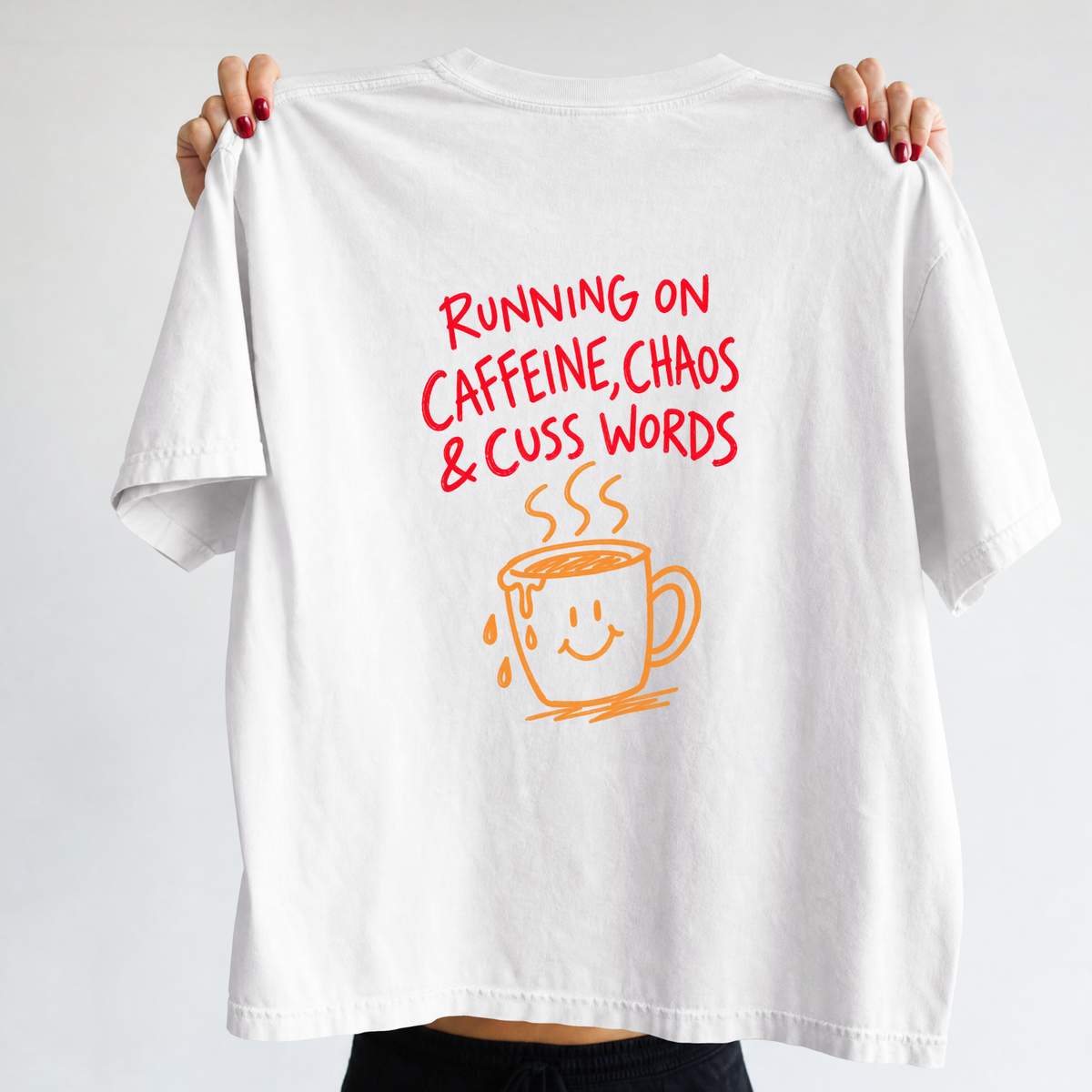 Running on Caffeine Chaos & Cuss Words Shirt | Unisex Graphic Tee