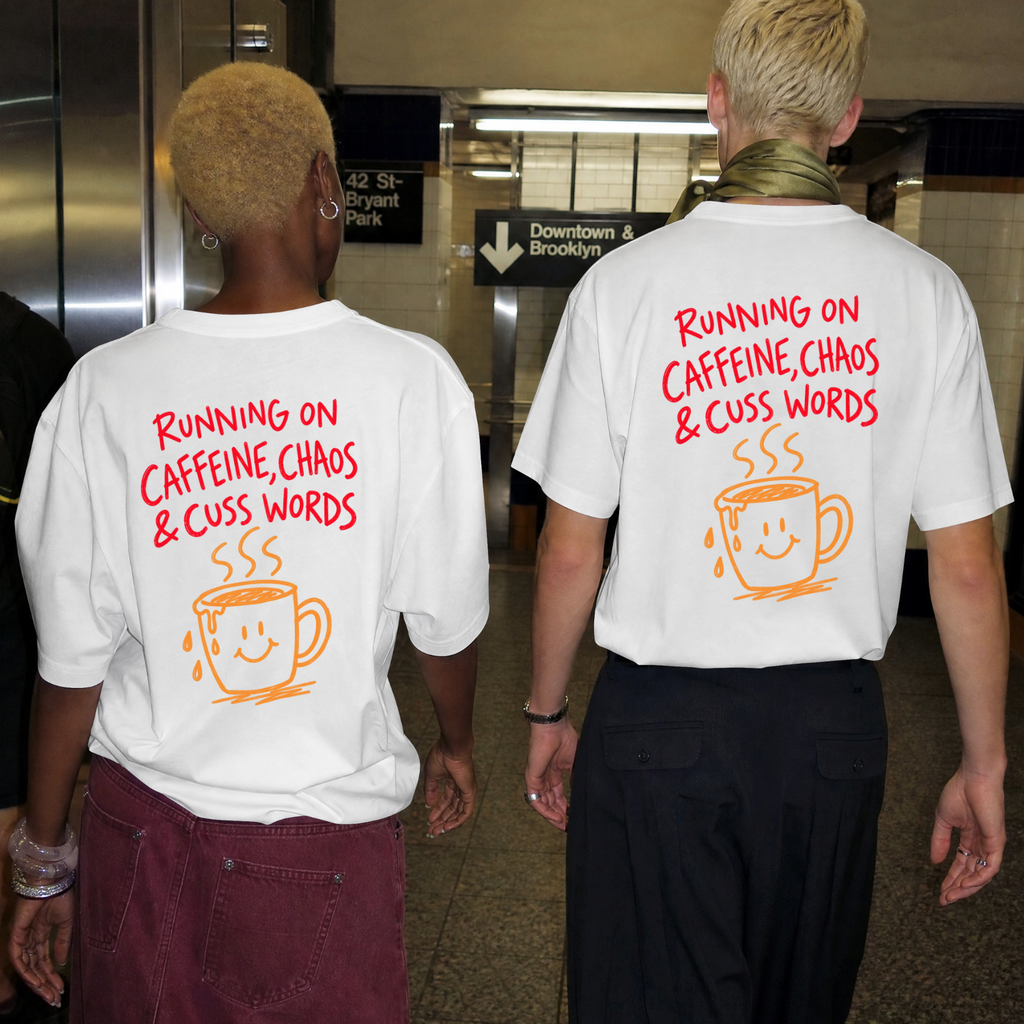 Running on Caffeine Chaos & Cuss Words Shirt | Unisex Graphic Tee