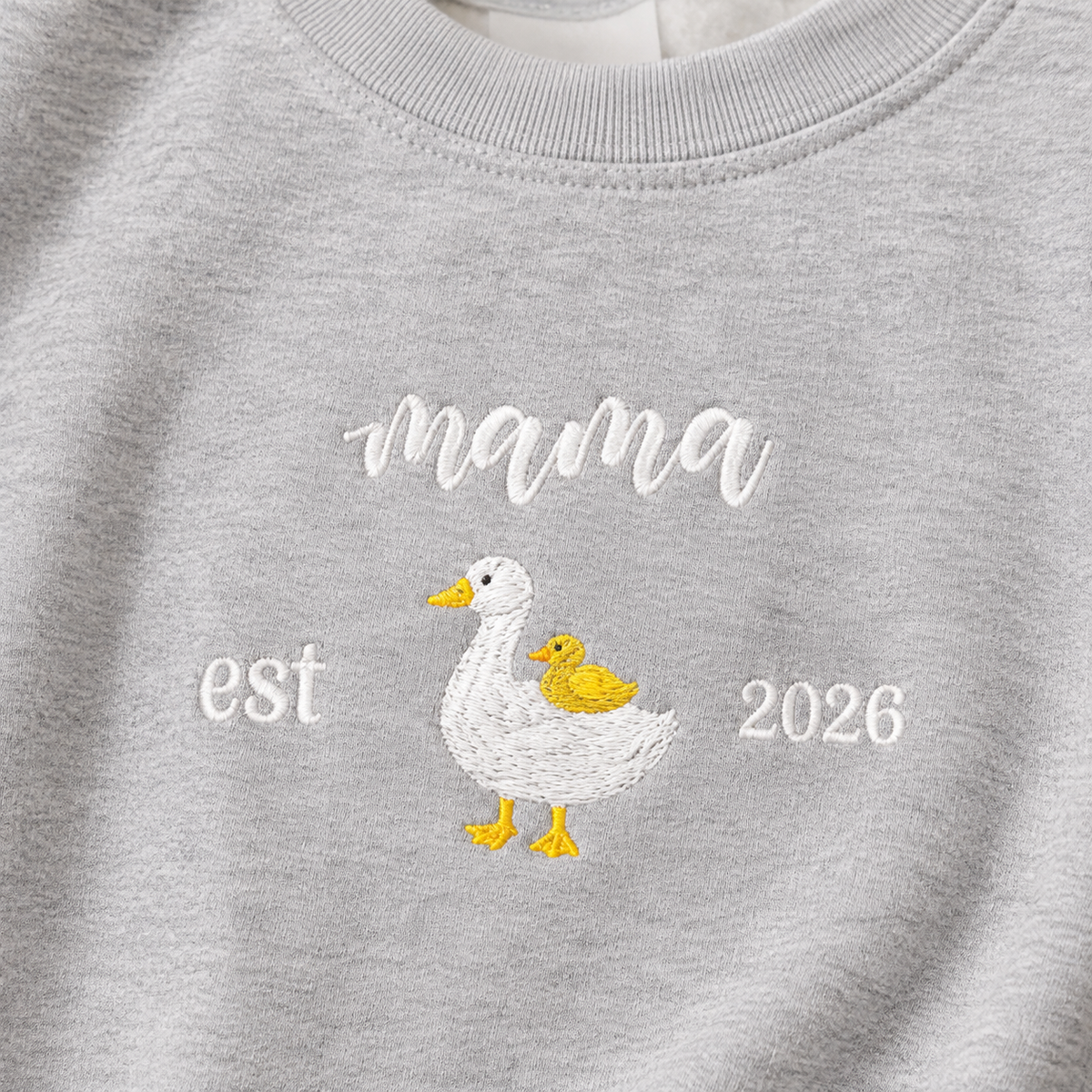 Mama Duck Embroidered Sweatshirt | Pregnancy Reveal Shirt