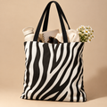 Zebra Print Tote Bag (AOP) | Black & White Animal Print Shoulder Bag