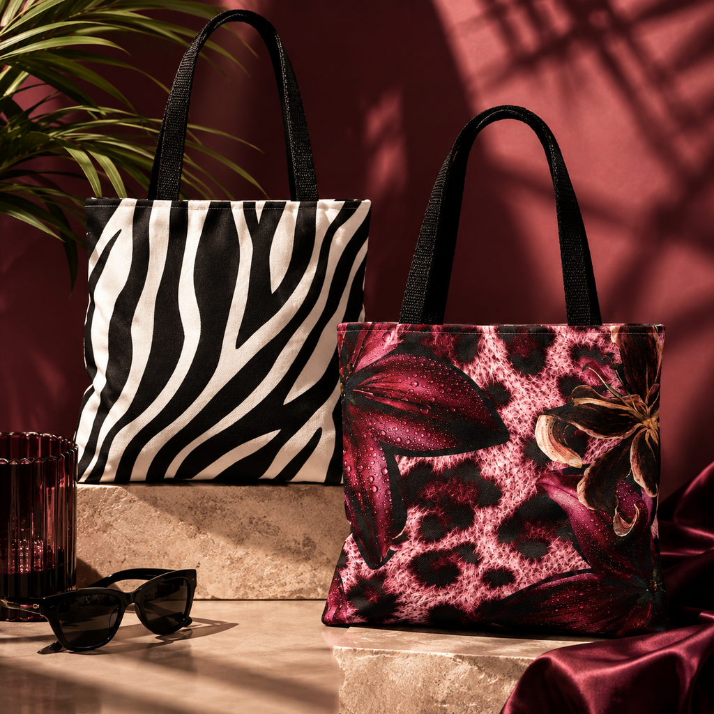 Floral Leopard Print Tote Bag (AOP) | Front & Back Wearable Statement Bag