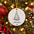 Personalized Christmas Ornament – Custom Name & Year Ceramic Christmas Tree Keepsake, Holiday Gift