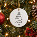 Personalized Christmas Ornament – Custom Name & Year Ceramic Christmas Tree Keepsake, Holiday Gift