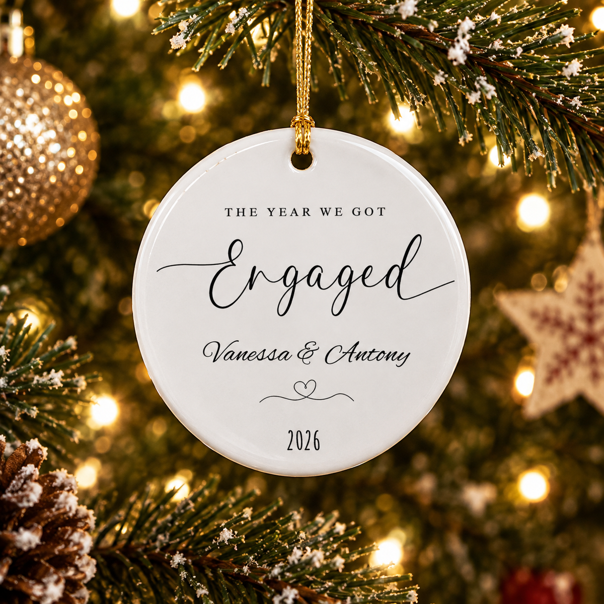 The Year We Got Engaged Ornament | Engagement Christmas Keepsake