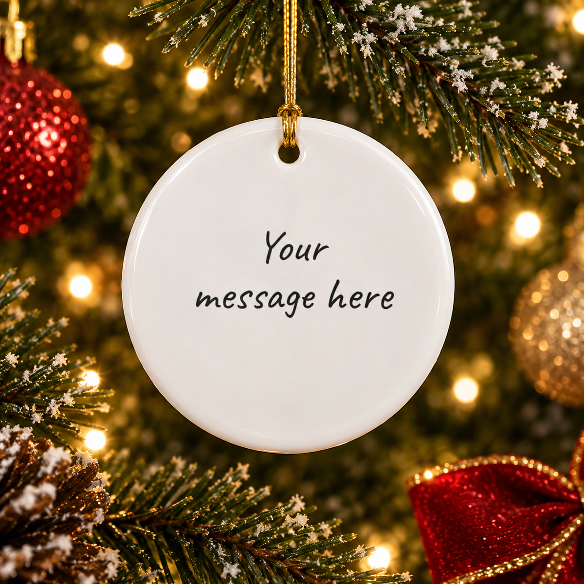 Personalized Christmas Ornament | Custom Message Ornament