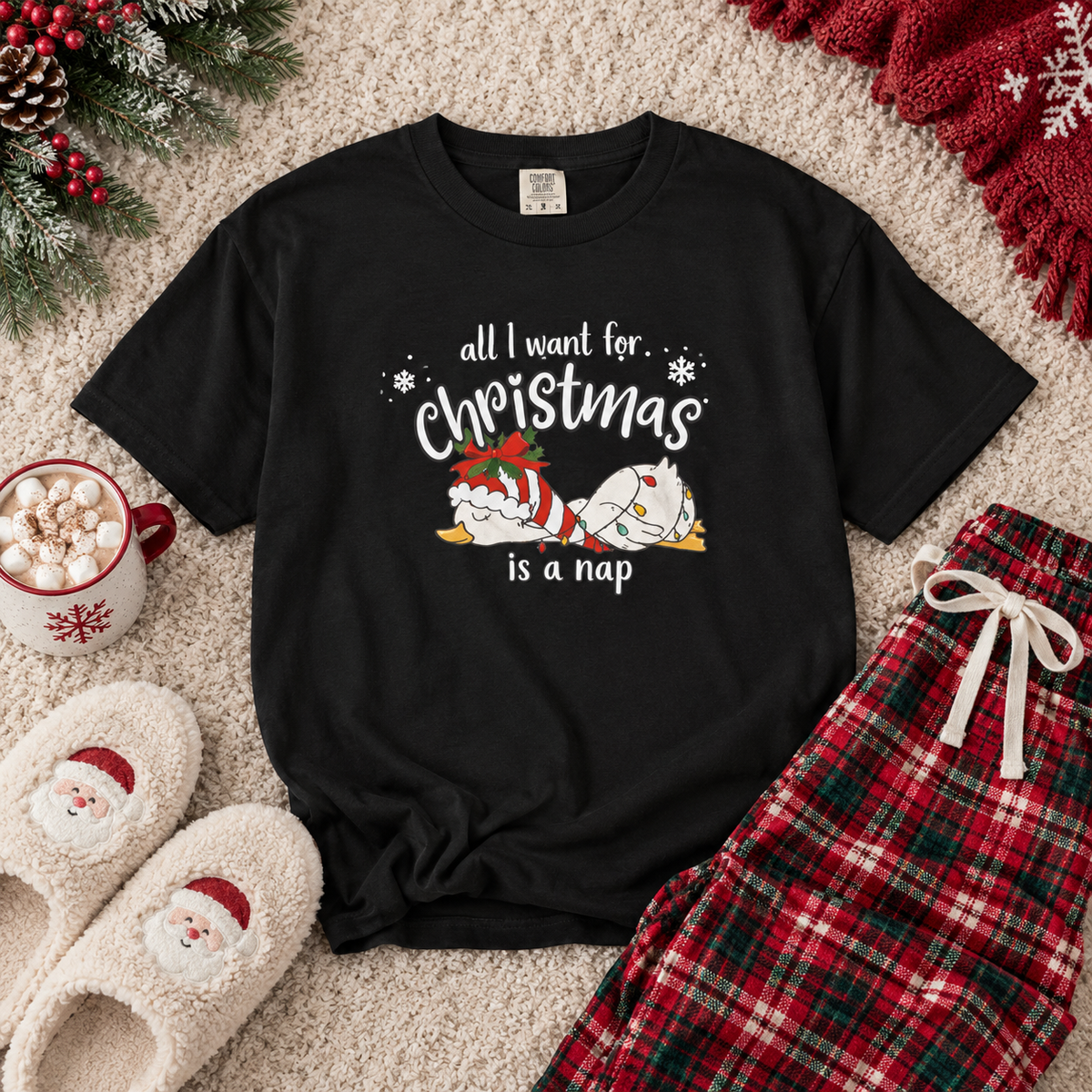 All I Want for Christmas Is a Nap T-Shirt
