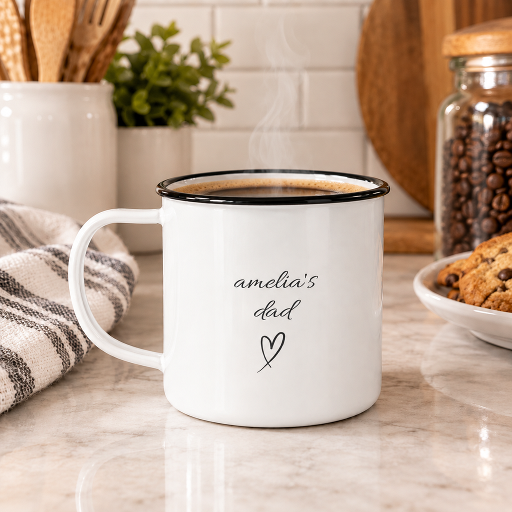 Personalized Dad Mug |  Custom Enamel Camping Mug