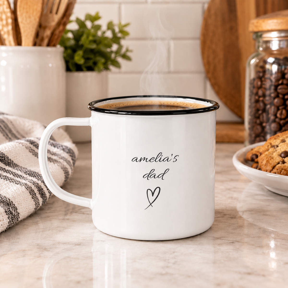 Personalized Dad Mug |  Custom Enamel Camping Mug