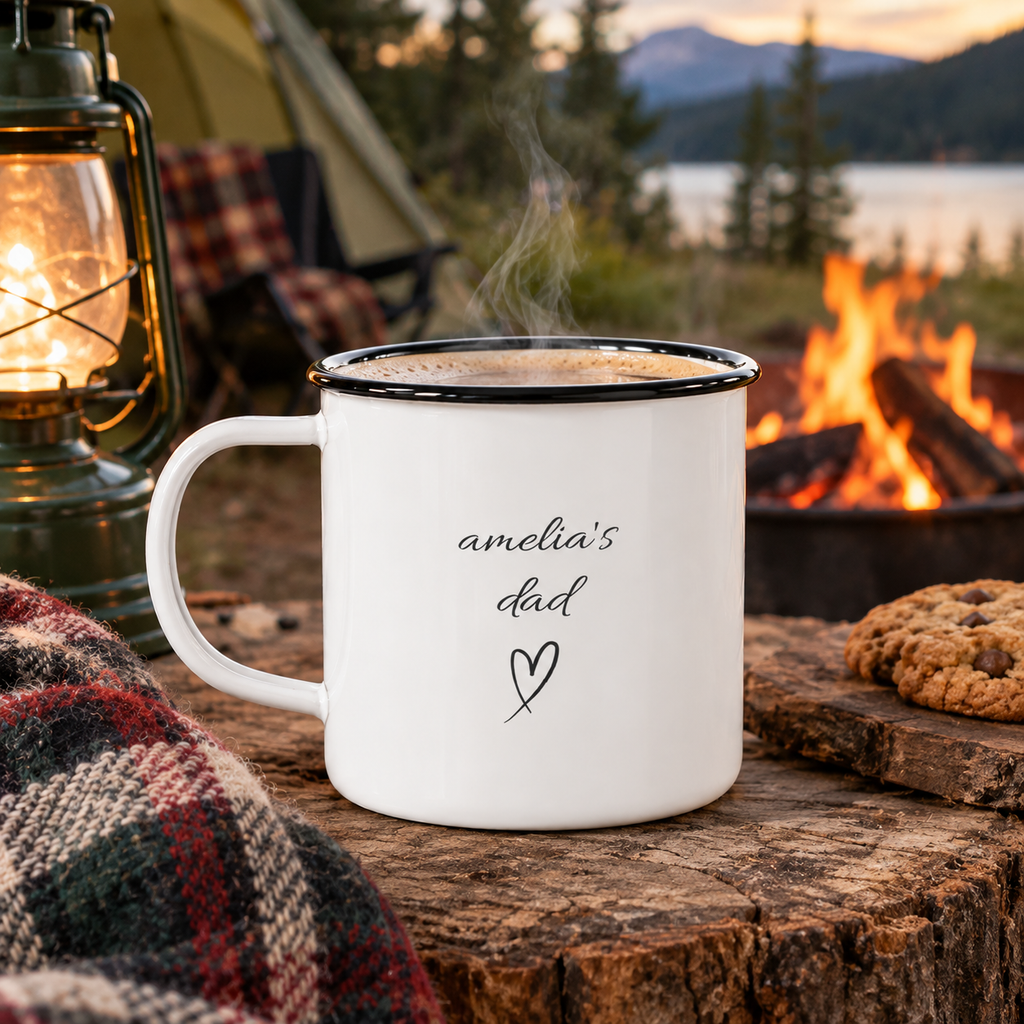 Personalized Dad Mug |  Custom Enamel Camping Mug