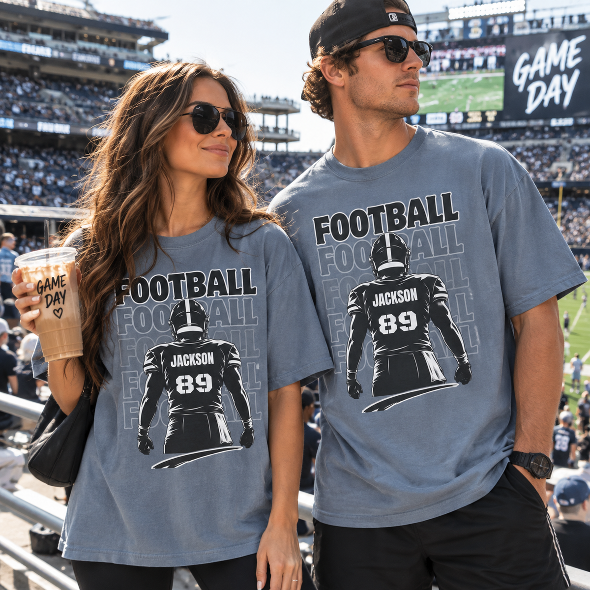 Personalized Football Game Day Shirt | Custom Name & Number Family Football Tee
