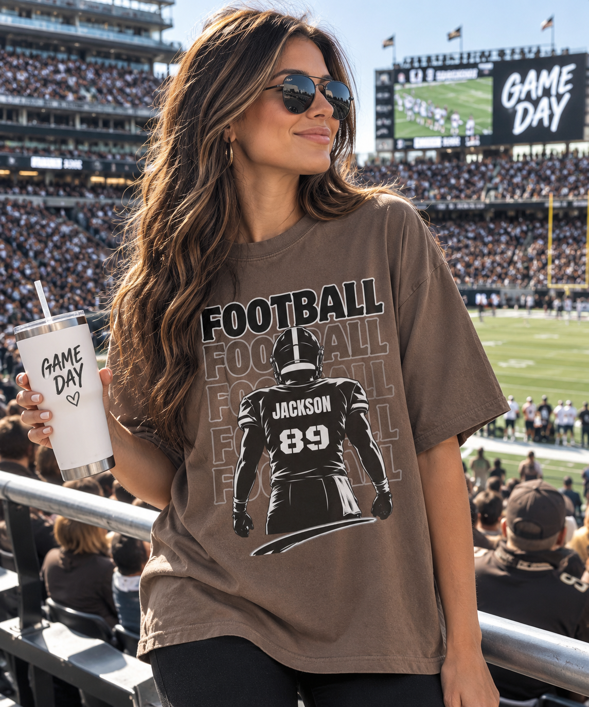 Personalized Football Game Day Shirt | Custom Name & Number Family Football Tee
