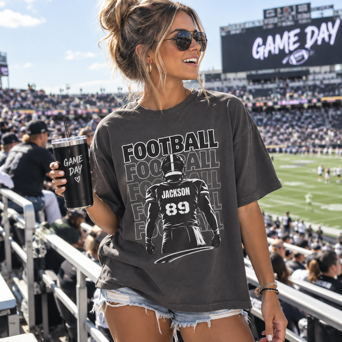 Personalized Football Game Day Shirt | Custom Name & Number Family Football Tee