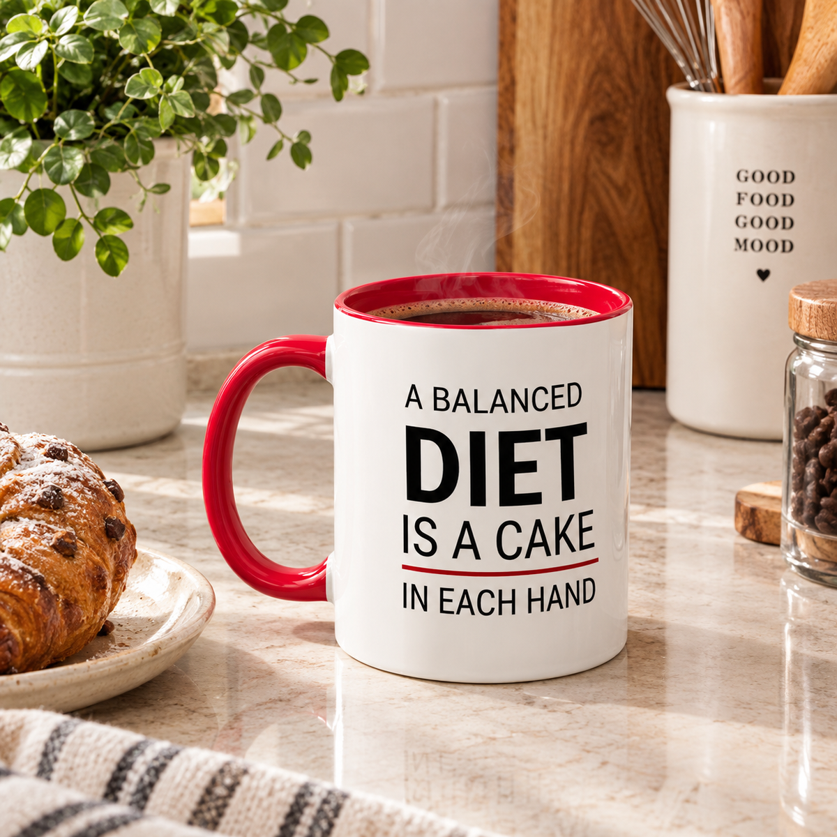 Funny Cake Lover Coffee Mug | A Balanced Diet Mug