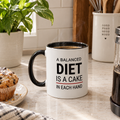 Funny Cake Lover Coffee Mug | A Balanced Diet Mug
