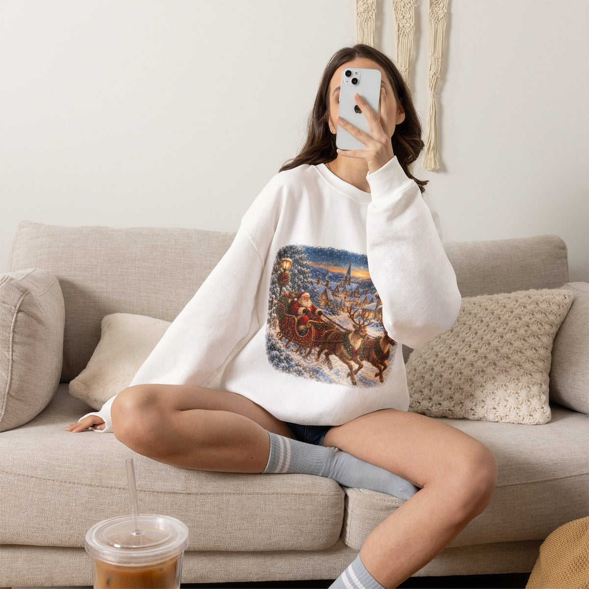 Vintage Santa Sleigh Christmas Sweatshirt