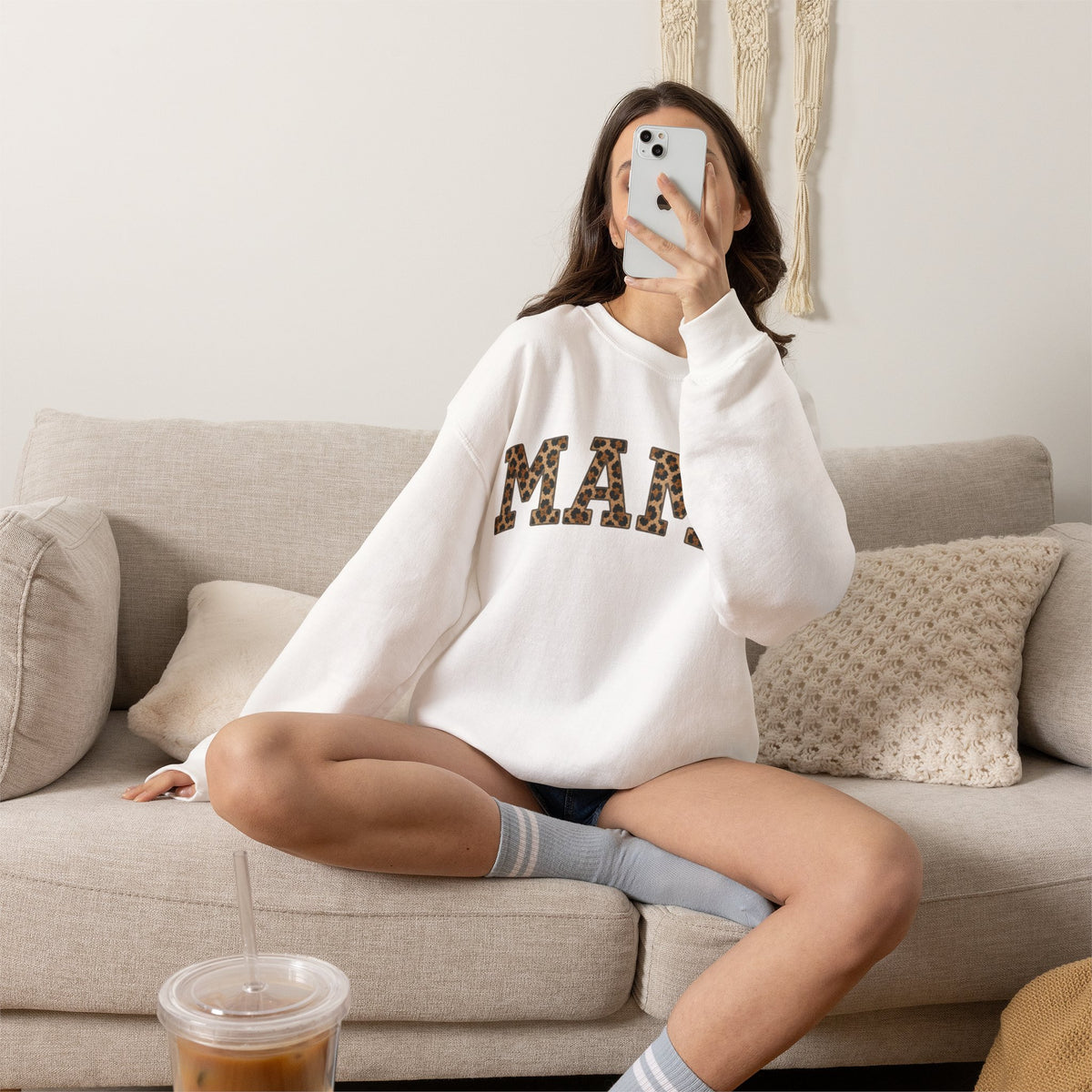 MAMA Leopard Print Sweatshirt