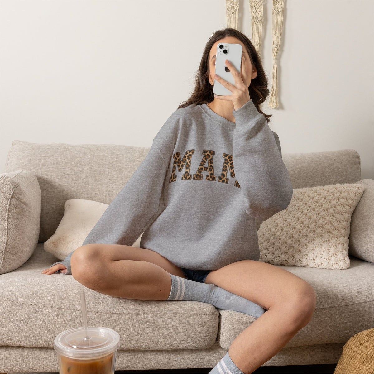 MAMA Leopard Print Sweatshirt