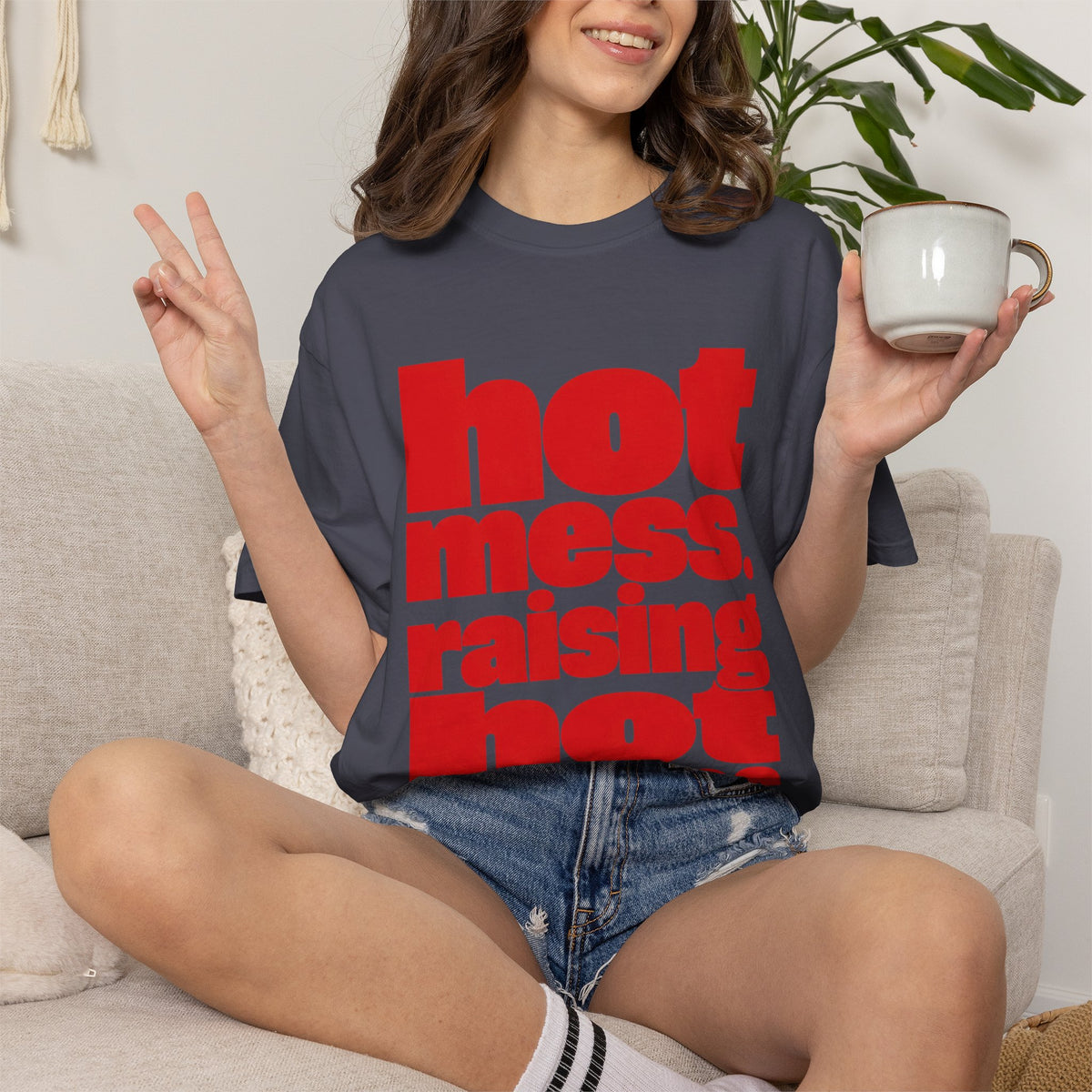 Funny Mom Shirt, Hot Mess Mom T-Shirt, Raising Hot Messes Shirt, Sarcastic Mom Gift, Motherhood Humor Tee, Mother's day gift