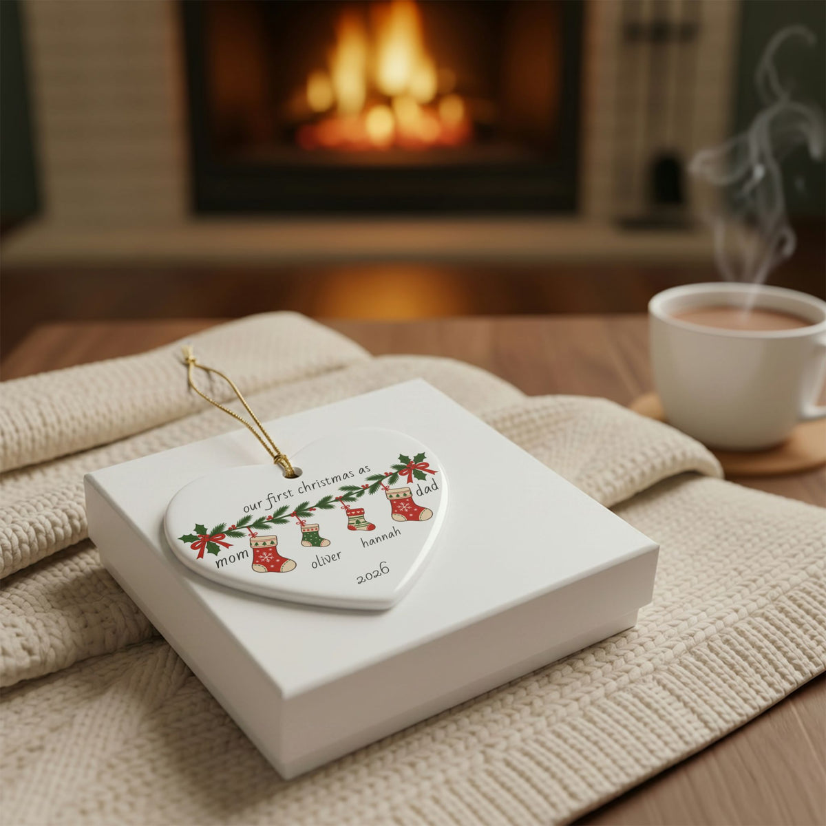 Personalized Family of 4 Christmas Ornament | Custom Family Christmas Keepsake